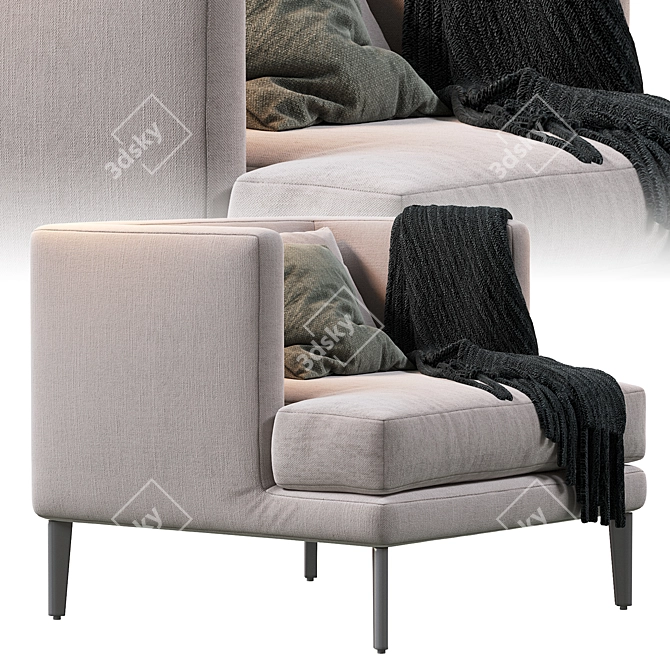 Elegant Paraiso Bonaldo Armchair 3D model image 4