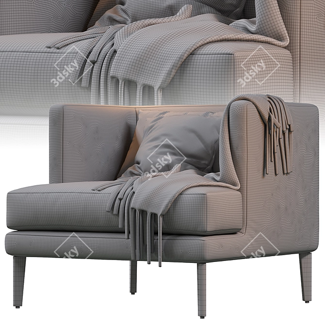 Elegant Paraiso Bonaldo Armchair 3D model image 5