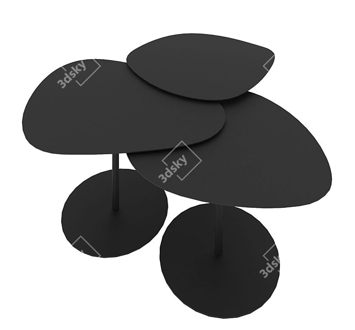 Modern Black Metal Coffee Tables 3D model image 1