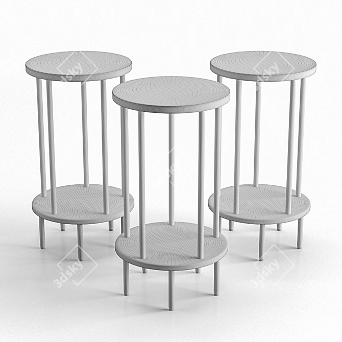 Wittmann DD Table 30: Sleek Marble & Metal Coffee Table 3D model image 3