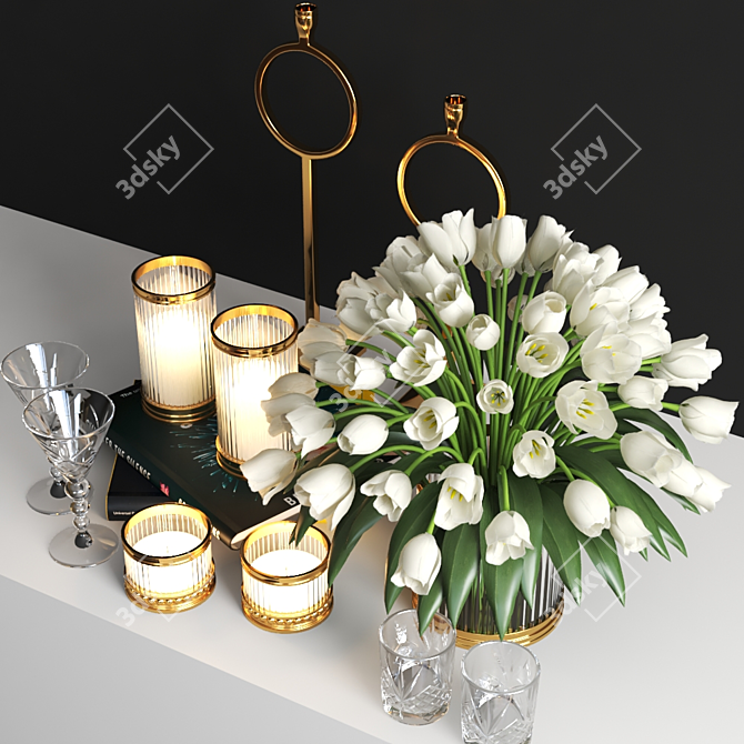 Elegant Tulip Set - 181k Poly 3D model image 2