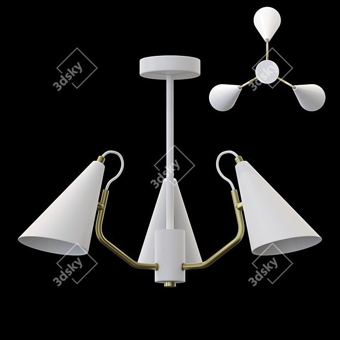 Modern Conical Pendant Lamp 3D model image 1