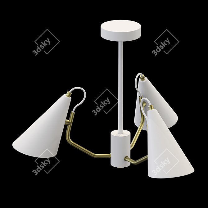 Modern Conical Pendant Lamp 3D model image 2