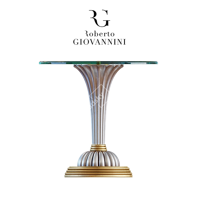 Roberto Giovannini Round Silver and Gold Small Table 3D model image 2