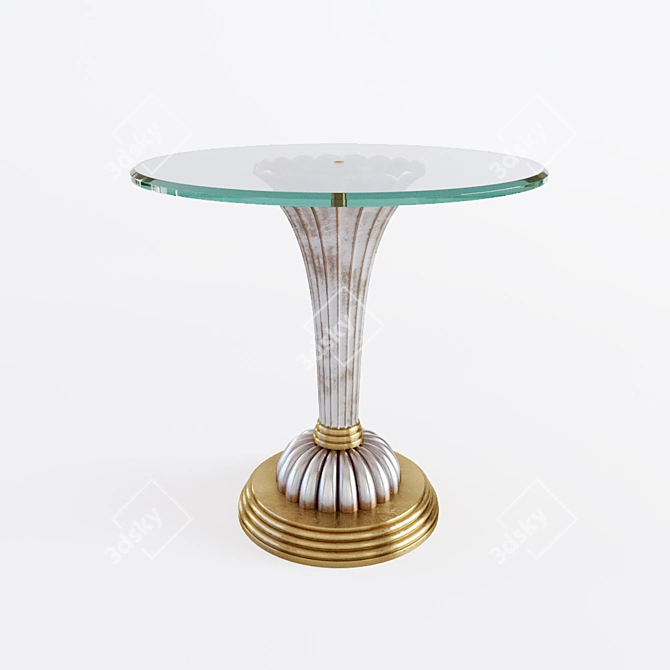 Roberto Giovannini Round Silver and Gold Small Table 3D model image 5