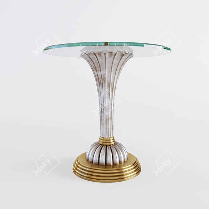 Roberto Giovannini Round Silver and Gold Small Table 3D model image 6