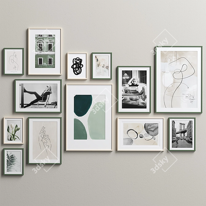 Elegant Interior Picture Frames Set 3D model image 2