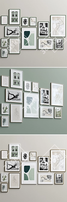 Elegant Interior Picture Frames Set 3D model image 3