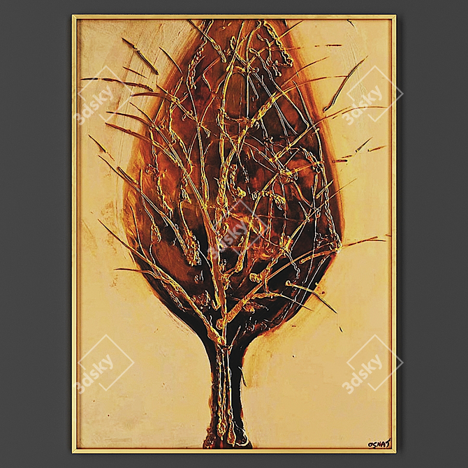 Elegant Framed Artwork 3D model image 1