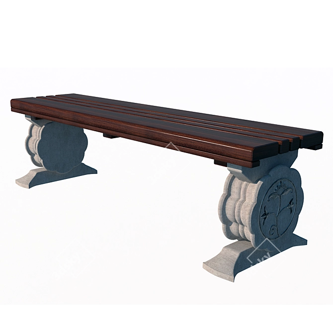 Modern Bench -Blissful Seating 3D model image 1