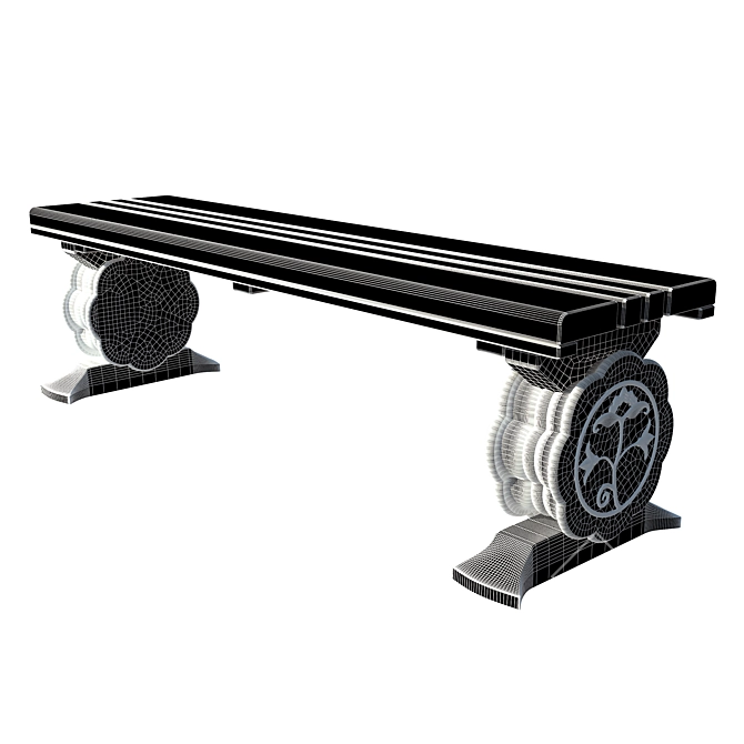 Modern Bench -Blissful Seating 3D model image 2
