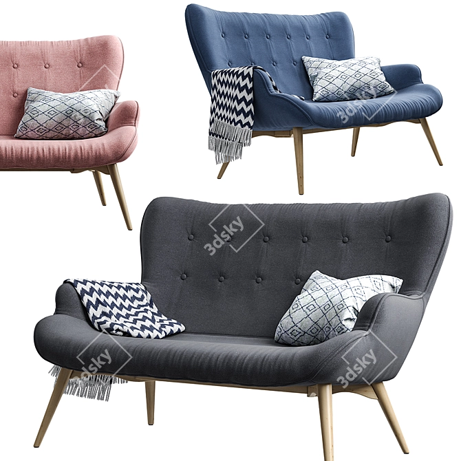 Jysk PETERSBORG Sofa: Stylish and Comfortable 3D model image 7