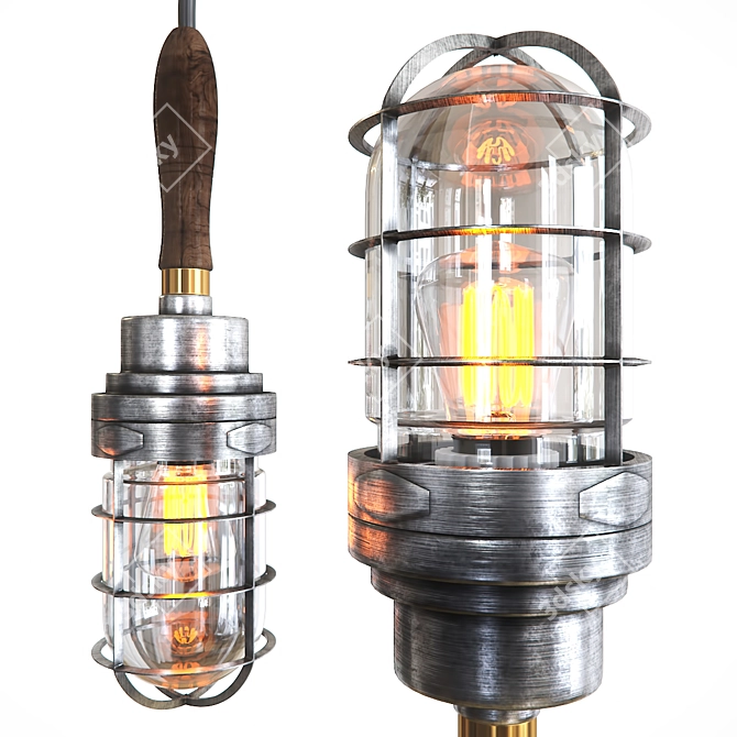 Steampunk Loft Cage Pendant 3D model image 1