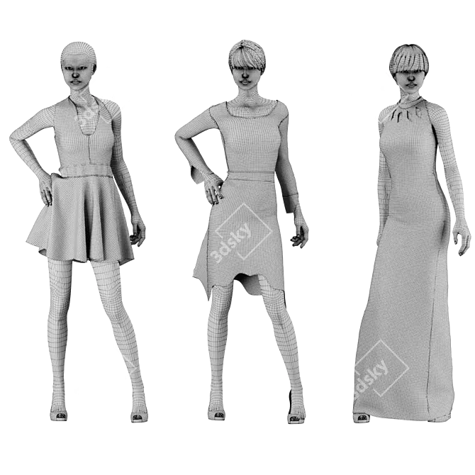 Marvelous Designer Clothing Set 3D model image 3