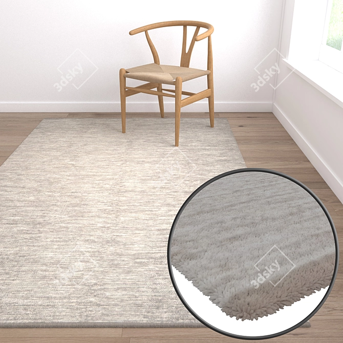 Title: Luxury Textured Carpet Set 3D model image 5