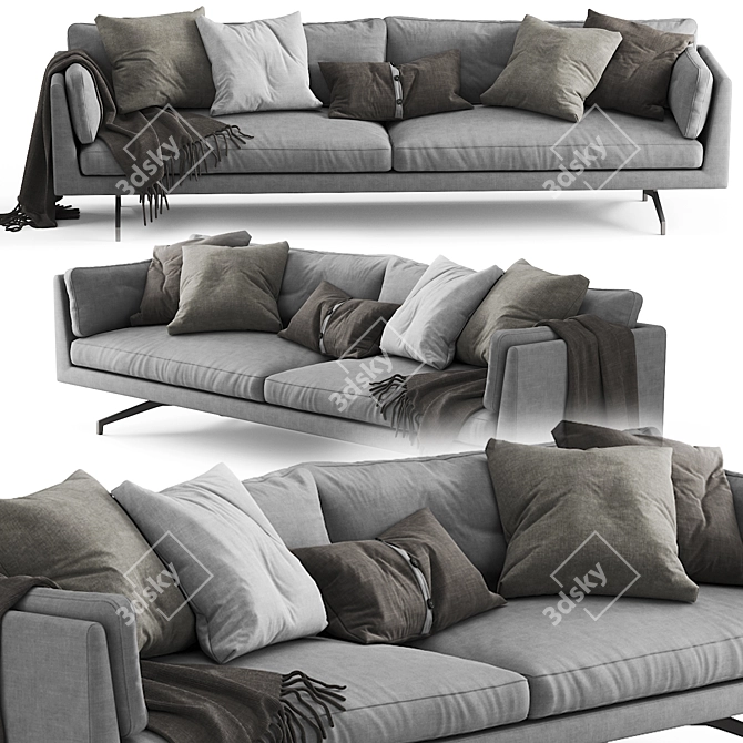 Elegant Fauve Sofa: Modern Comfort 3D model image 1