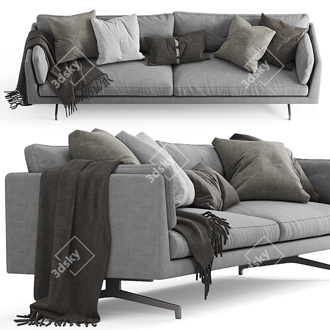 Elegant Fauve Sofa: Modern Comfort 3D model image 2