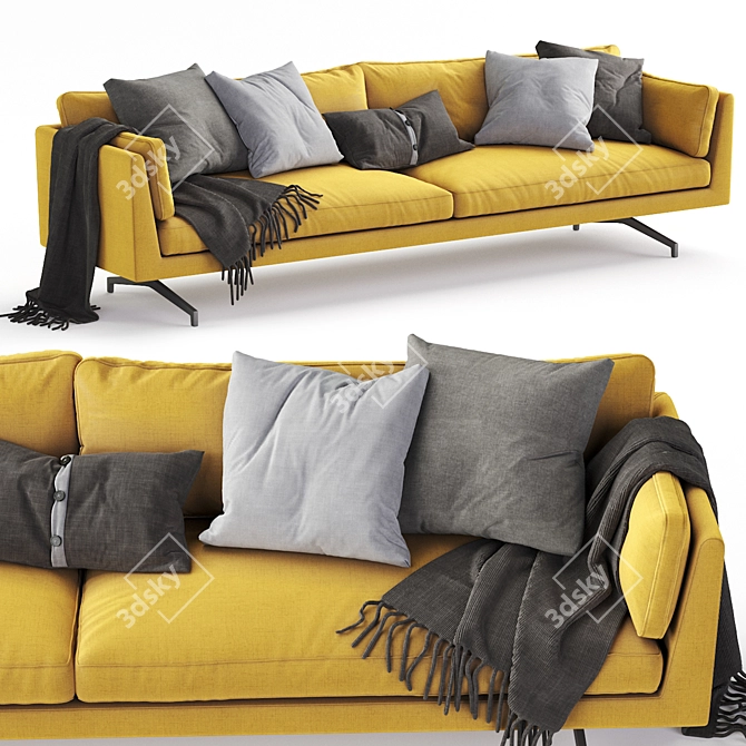 Elegant Fauve Sofa: Modern Comfort 3D model image 4