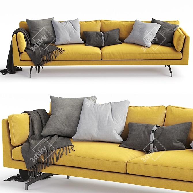 Elegant Fauve Sofa: Modern Comfort 3D model image 5