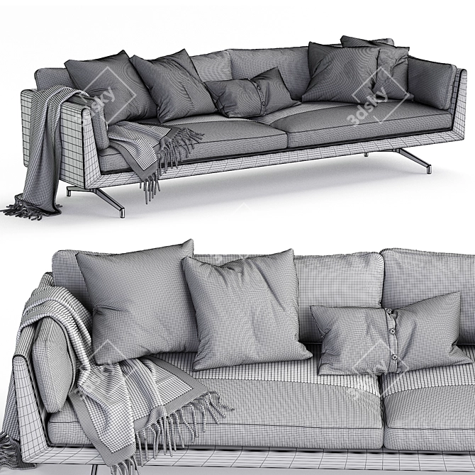 Elegant Fauve Sofa: Modern Comfort 3D model image 6