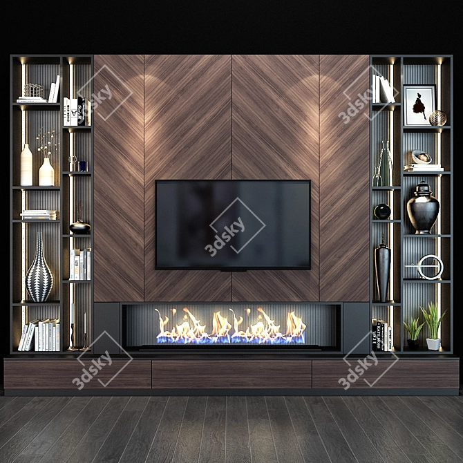 Modern TV Shelf for Stylish Entertainment Spaces 3D model image 1