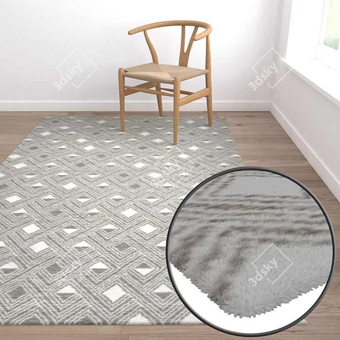 Luxury Carpet Set: Versatile Textures 3D model image 5