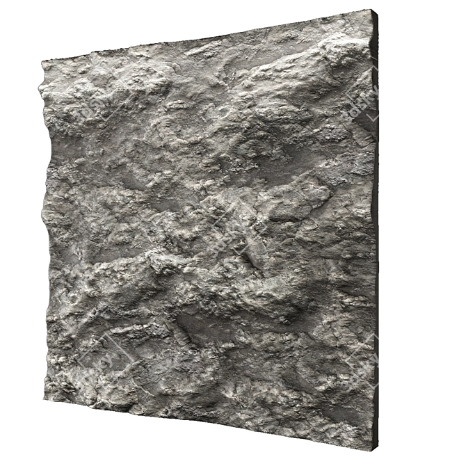 Sleek Stone Wall Panel 3D model image 4