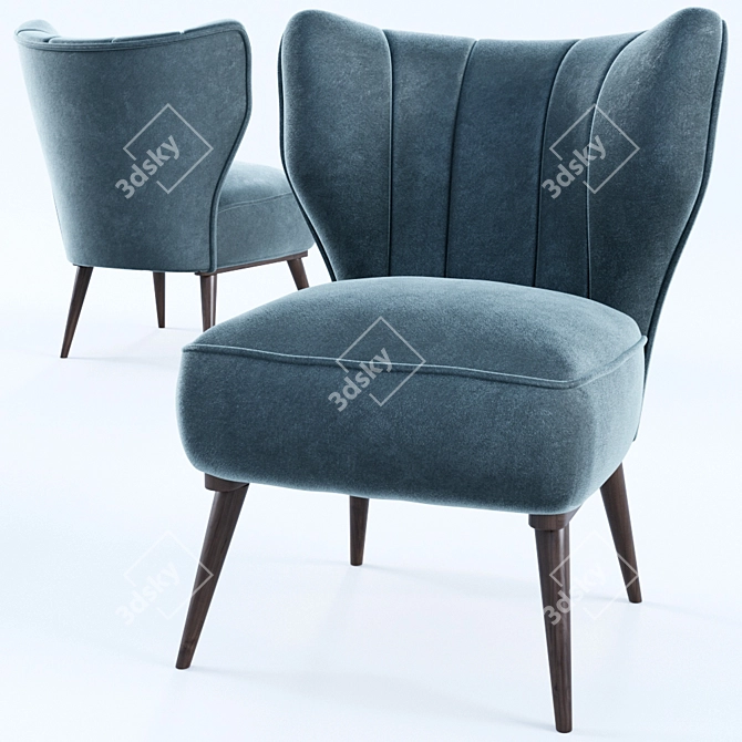 Compact Upholstered Accent Chair 3D model image 1