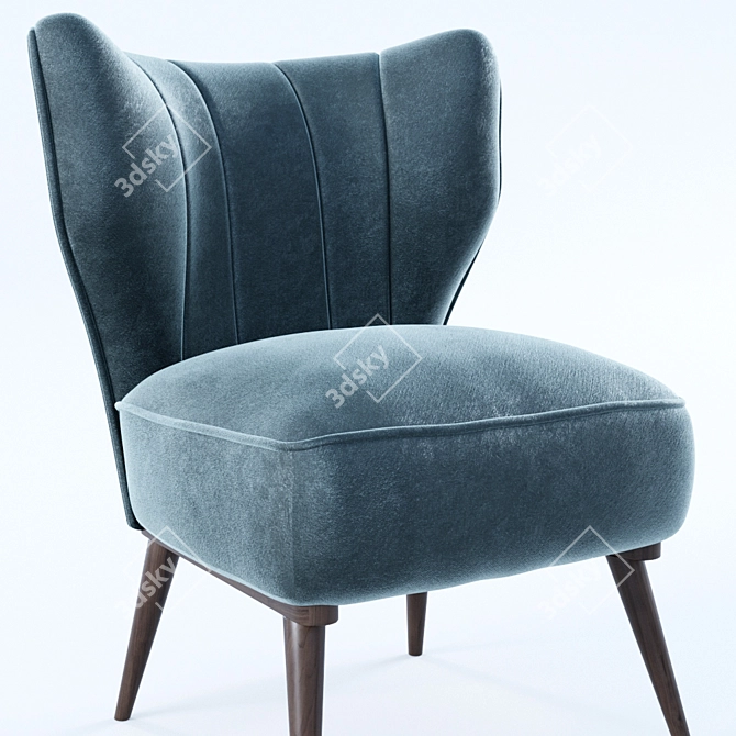 Compact Upholstered Accent Chair 3D model image 2