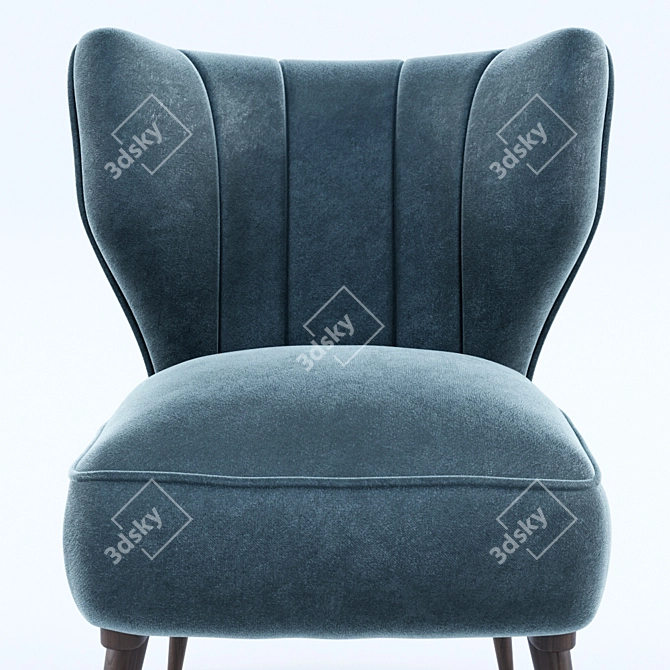 Compact Upholstered Accent Chair 3D model image 3