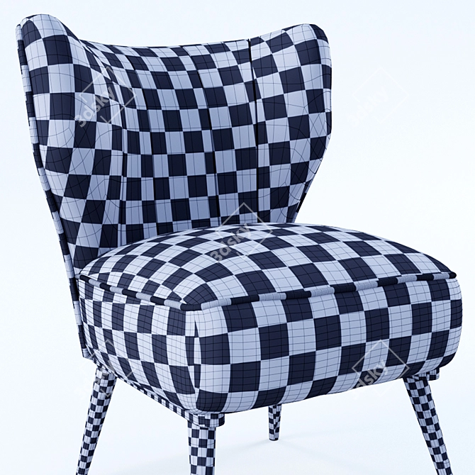 Compact Upholstered Accent Chair 3D model image 5