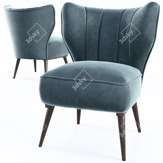 Compact Upholstered Accent Chair 3D model image 6