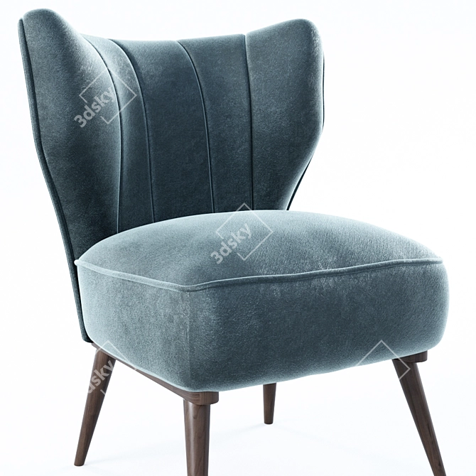 Compact Upholstered Accent Chair 3D model image 7