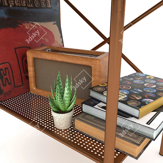 Vinyl Vibes: Decor Set with Turntable, Records & Speaker 3D model image 3