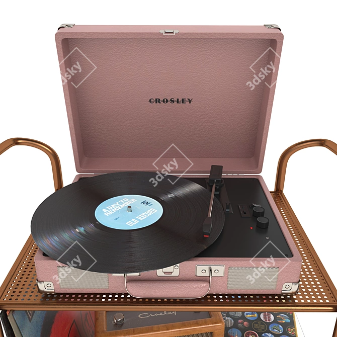 Vinyl Vibes: Decor Set with Turntable, Records & Speaker 3D model image 4