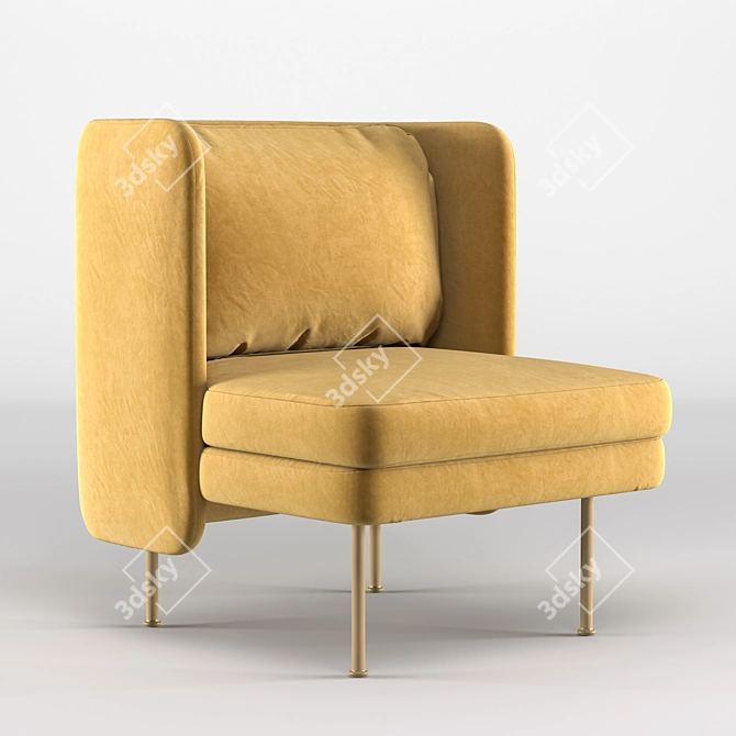 Luxe Velvet Lounge Chair 3D model image 1