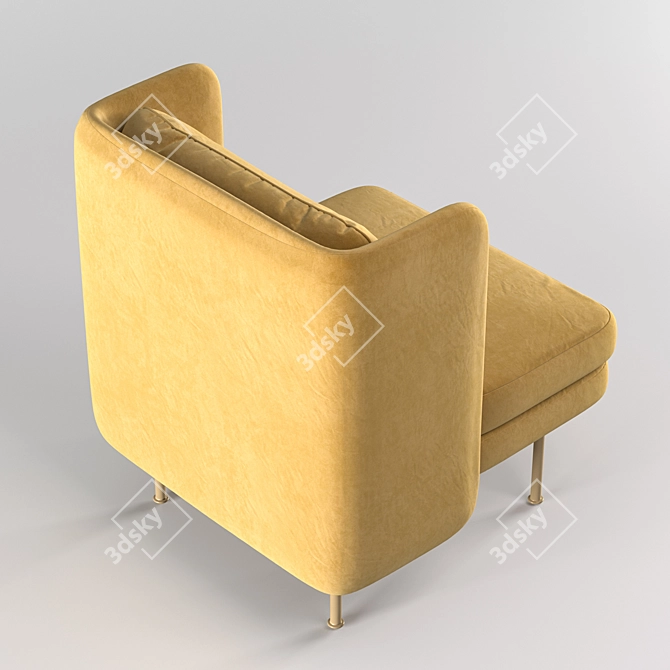 Luxe Velvet Lounge Chair 3D model image 3