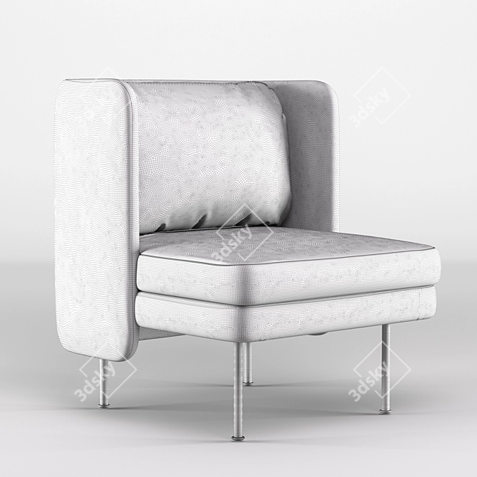 Luxe Velvet Lounge Chair 3D model image 4