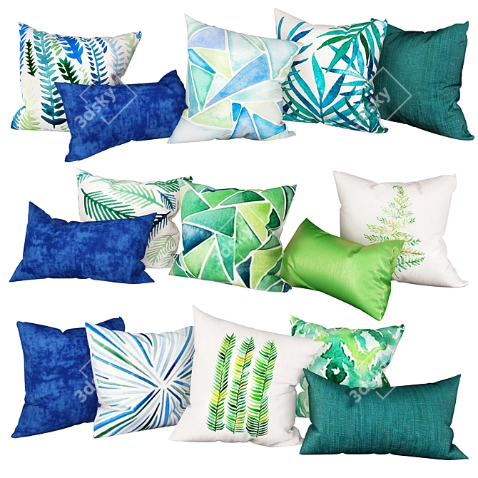 Watercolor2 Pillow Set 3D model image 1