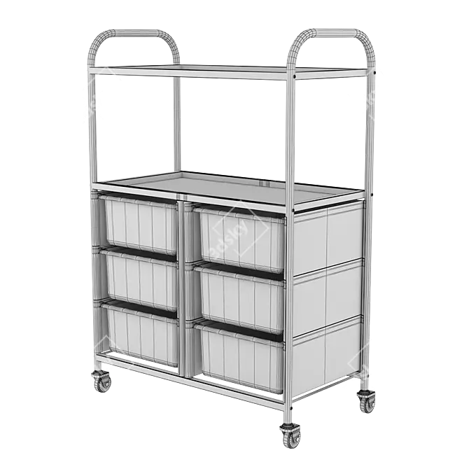 Oliva Cosmetology Trolley: Stylish and Functional 3D model image 4