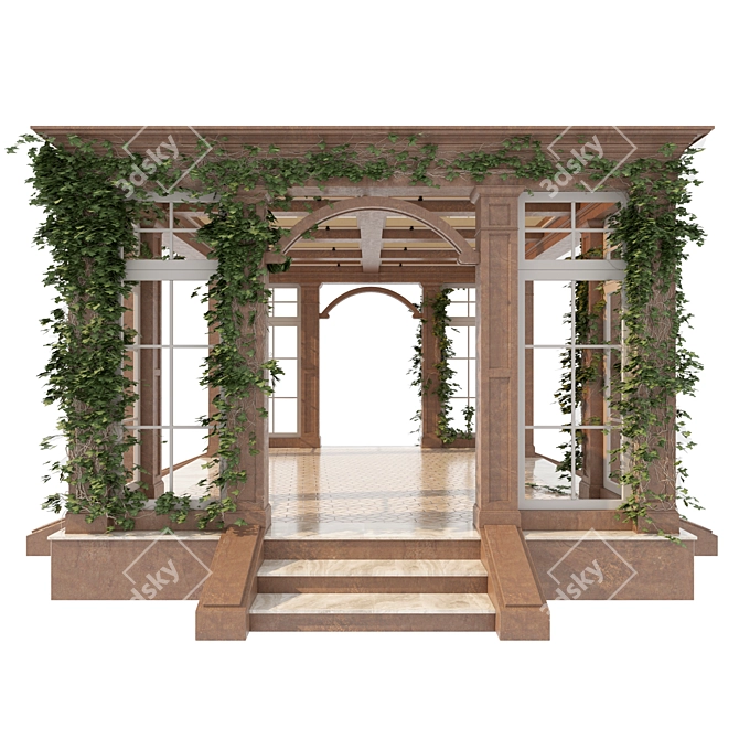 Elegant Outdoor Gazebo 3D model image 2