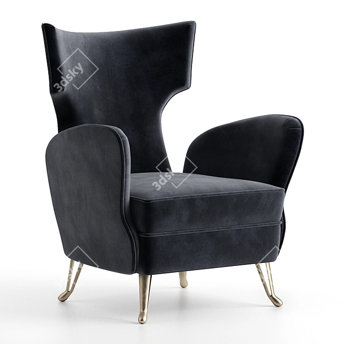 Sophisticated Julian Chichester Bergamo Armchair 3D model image 1