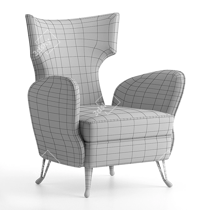 Sophisticated Julian Chichester Bergamo Armchair 3D model image 4
