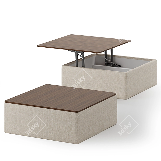 Convertible Coffee Table-Pouf 3D model image 1