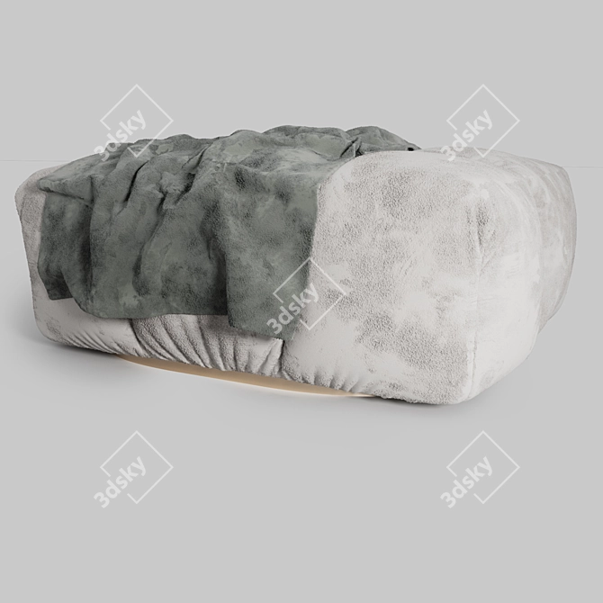 Cozy Draped Pouf 3D model image 1