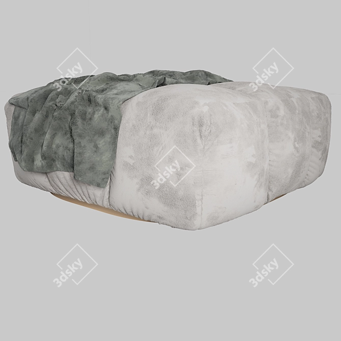 Cozy Draped Pouf 3D model image 2