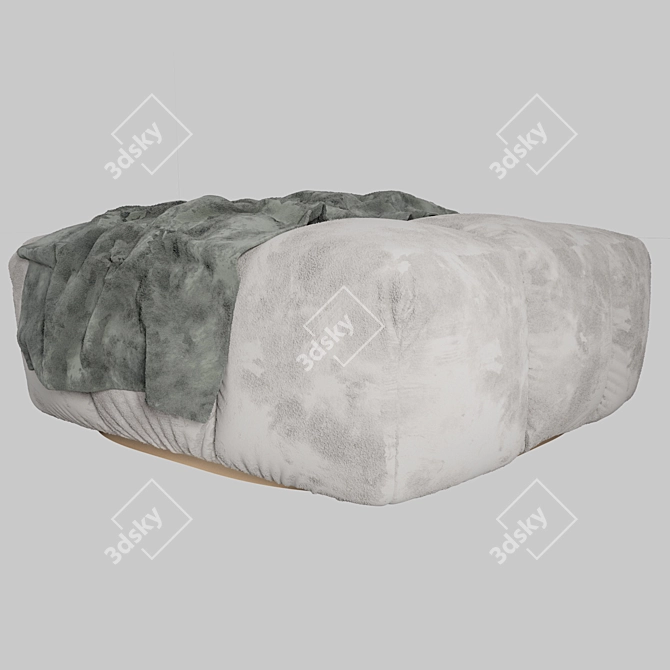 Cozy Draped Pouf 3D model image 4