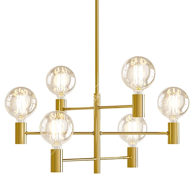 Modern Gold Chandeliers Collection 3D model image 3