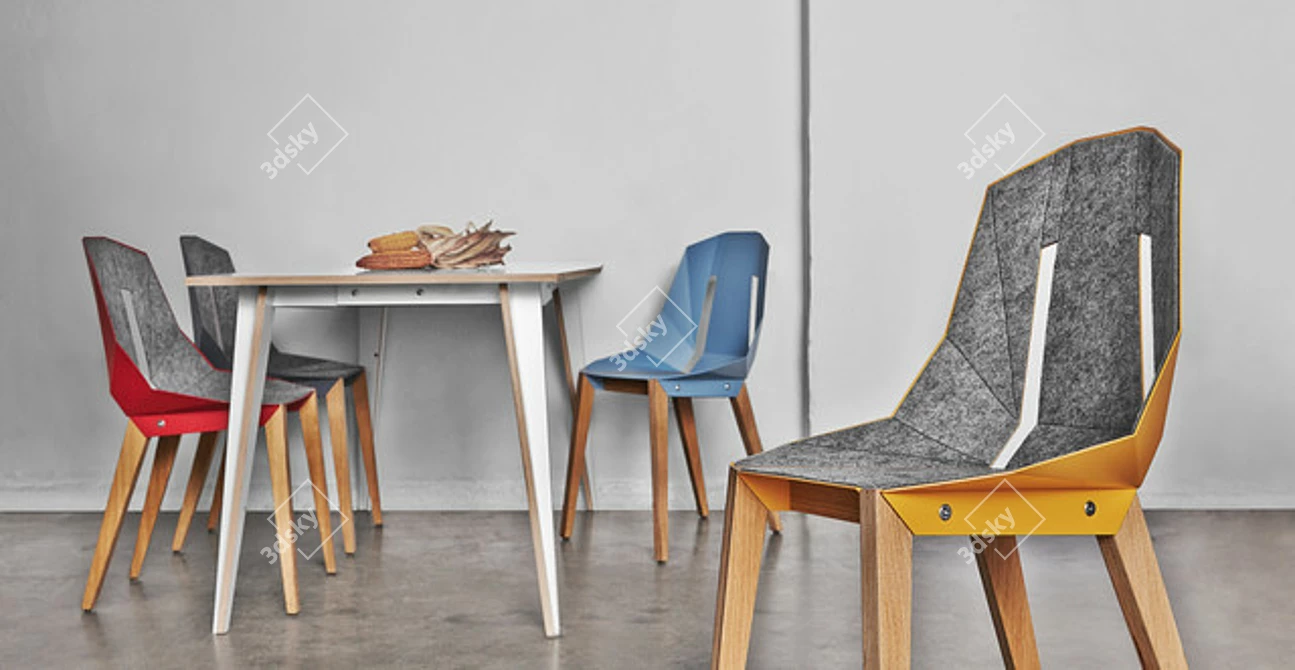 Diago Felt Chair 3D model image 1