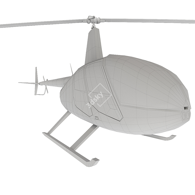 Robinson R44: Versatile Four-Seater Helicopter 3D model image 13